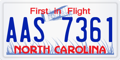 NC license plate AAS7361