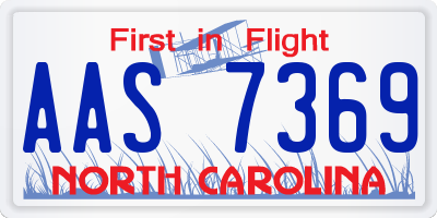 NC license plate AAS7369