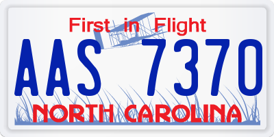 NC license plate AAS7370