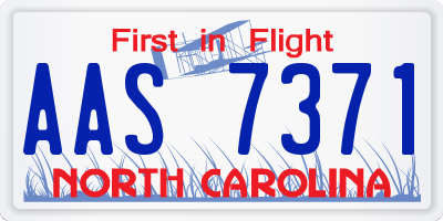 NC license plate AAS7371