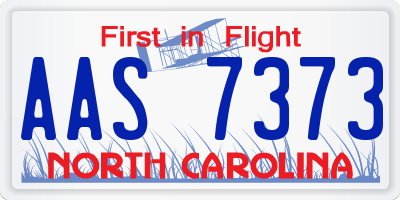 NC license plate AAS7373