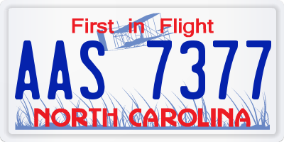 NC license plate AAS7377