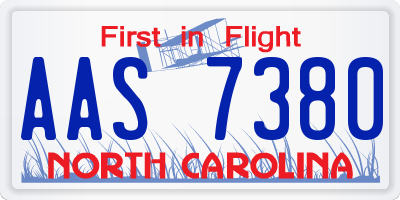 NC license plate AAS7380