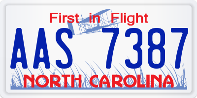 NC license plate AAS7387