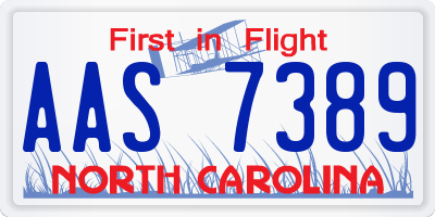 NC license plate AAS7389