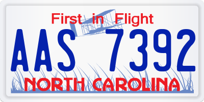NC license plate AAS7392