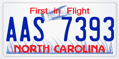 NC license plate AAS7393