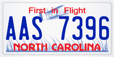 NC license plate AAS7396