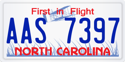 NC license plate AAS7397