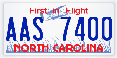 NC license plate AAS7400