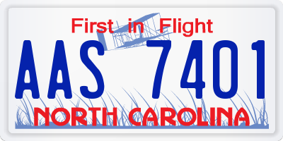 NC license plate AAS7401
