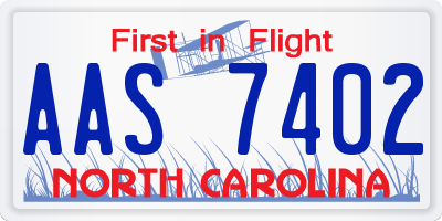 NC license plate AAS7402