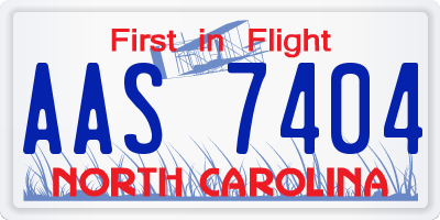 NC license plate AAS7404