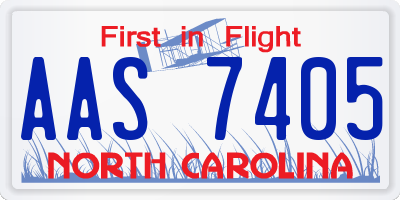NC license plate AAS7405