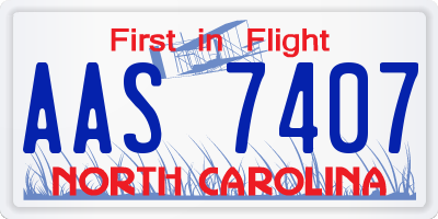 NC license plate AAS7407
