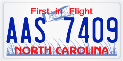 NC license plate AAS7409