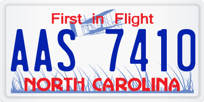 NC license plate AAS7410