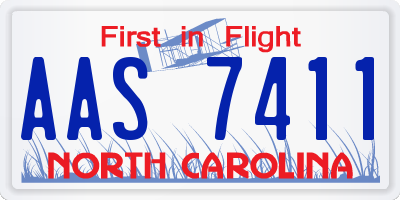 NC license plate AAS7411