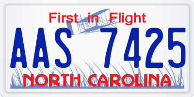 NC license plate AAS7425