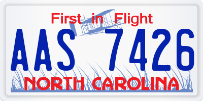 NC license plate AAS7426