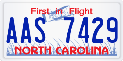 NC license plate AAS7429