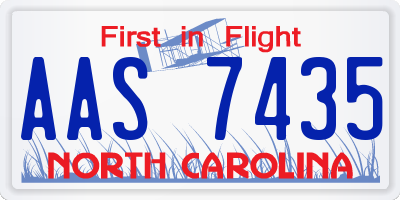 NC license plate AAS7435