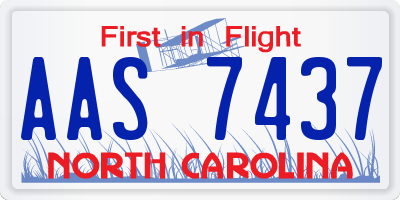 NC license plate AAS7437