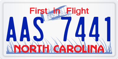 NC license plate AAS7441