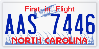 NC license plate AAS7446