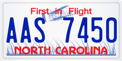 NC license plate AAS7450
