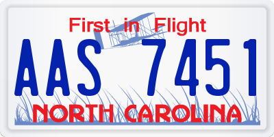 NC license plate AAS7451