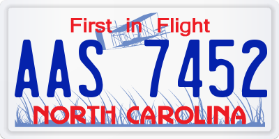 NC license plate AAS7452