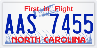 NC license plate AAS7455