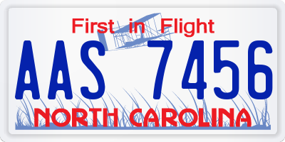 NC license plate AAS7456