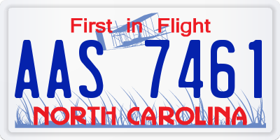NC license plate AAS7461