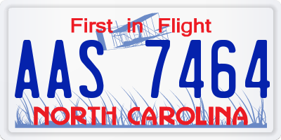 NC license plate AAS7464
