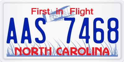 NC license plate AAS7468