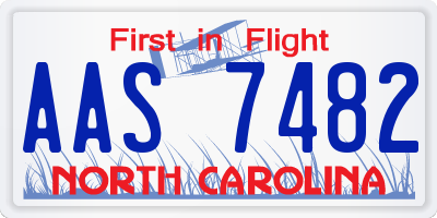 NC license plate AAS7482