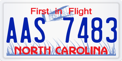 NC license plate AAS7483