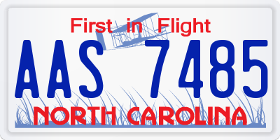 NC license plate AAS7485