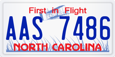 NC license plate AAS7486
