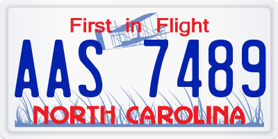 NC license plate AAS7489