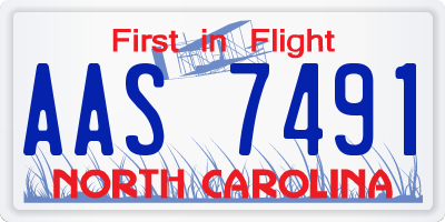 NC license plate AAS7491