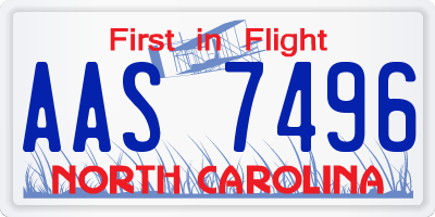 NC license plate AAS7496