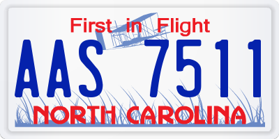 NC license plate AAS7511