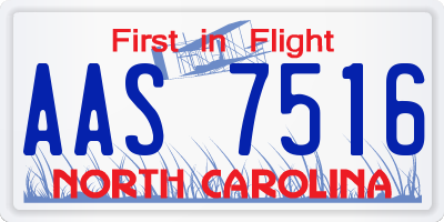 NC license plate AAS7516
