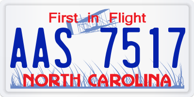NC license plate AAS7517