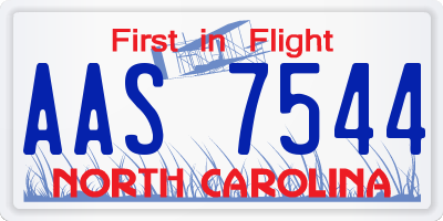 NC license plate AAS7544