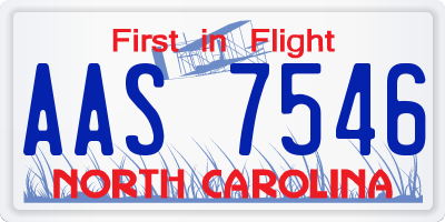 NC license plate AAS7546