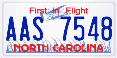 NC license plate AAS7548